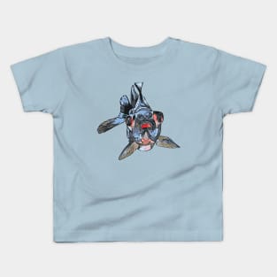 Cartoon Style Blackmoor Goldfish With Gaping Mouth Kids T-Shirt